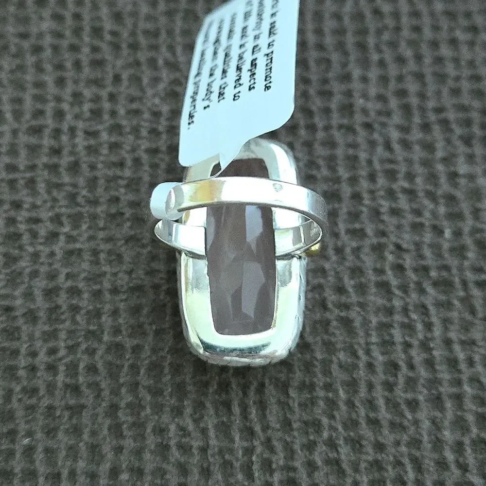 Shivam Rectangular Rose🌹 Quartz Statement Ring💍 - NWT